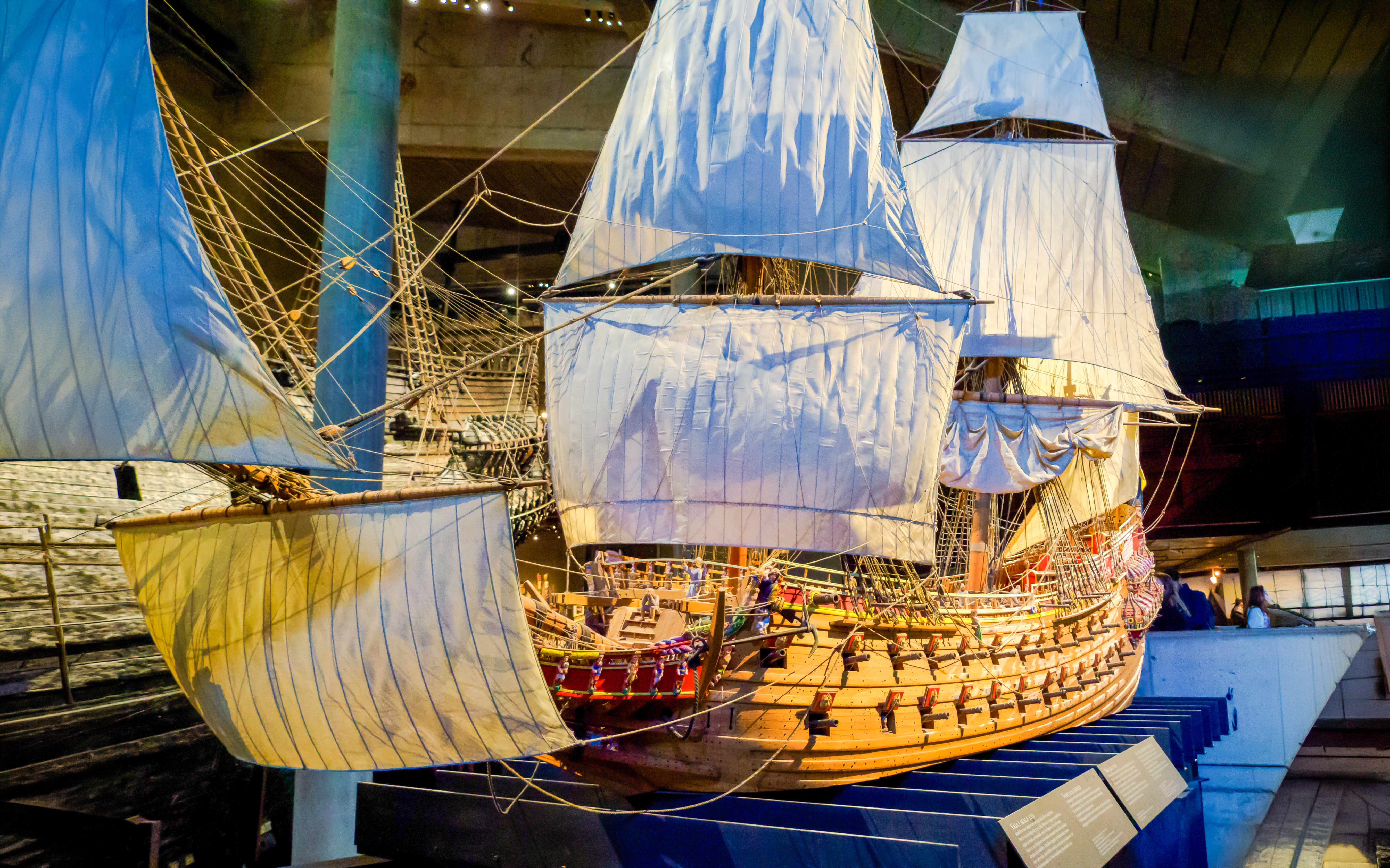 Ship exhibit at Vasa Museum, Stockholm, Sweden.