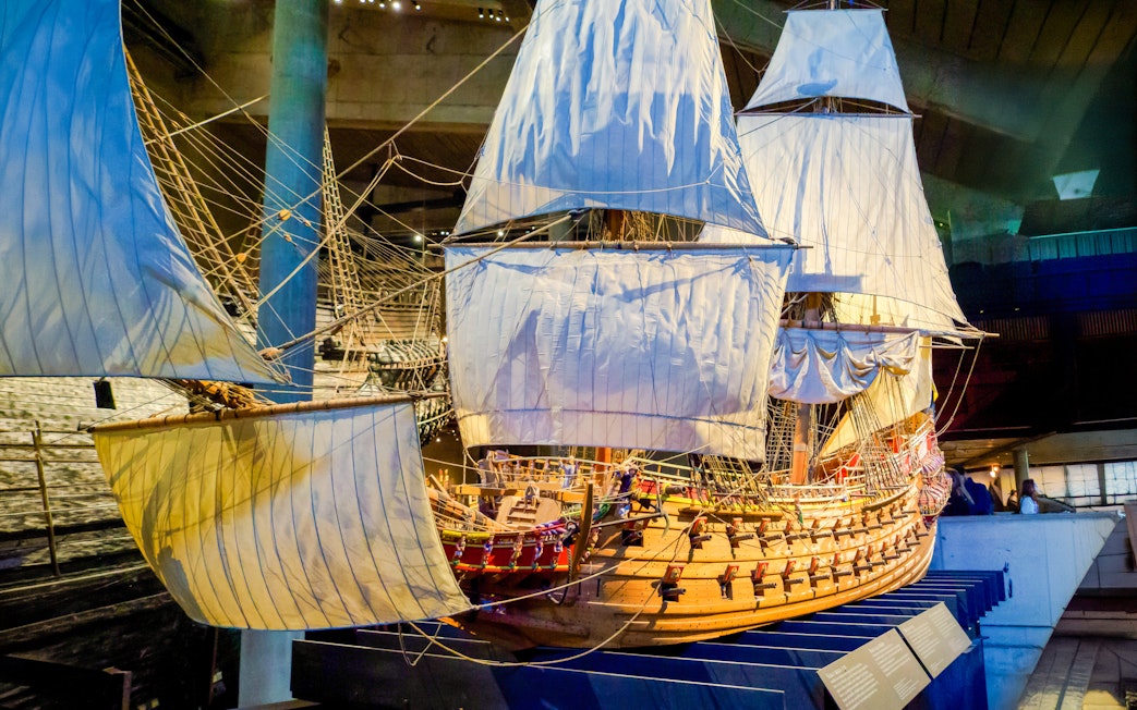 Ship exhibit at Vasa Museum, Stockholm, Sweden.