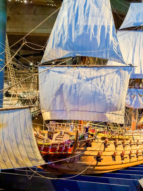 Ship exhibit at Vasa Museum, Stockholm, Sweden.