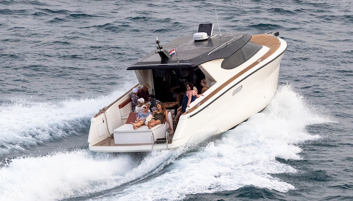 Group enjoying a boat ride on the Blue Lagoon Cruise.
