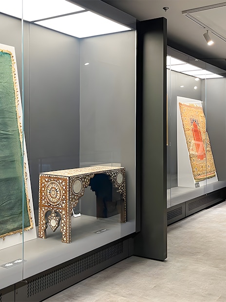 Hagia Sophia Museum interior with historical artifacts on display.