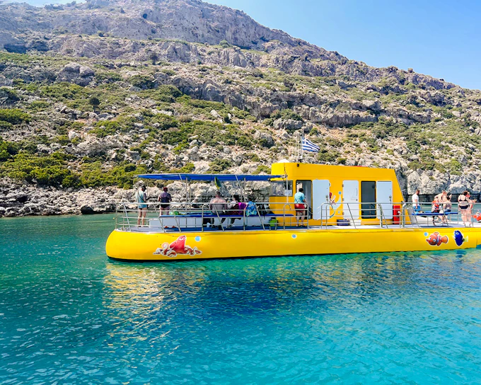 Rhodes: 3 Hour All-Inclusive Yellow Submarine Cruise to Anthony Quinn & The Caves