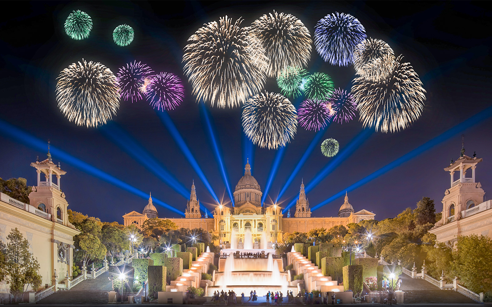 Magic Fountain Barcelona fireworks display in December.