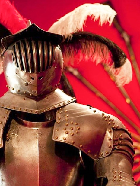 Knight armor display at Lobkowicz Palace Museum, Prague.