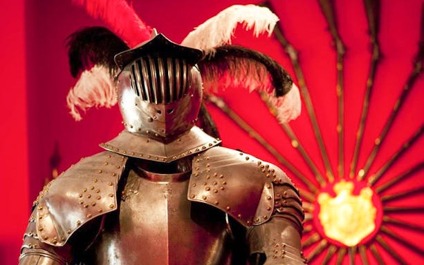 Knight armor display at Lobkowicz Palace Museum, Prague.