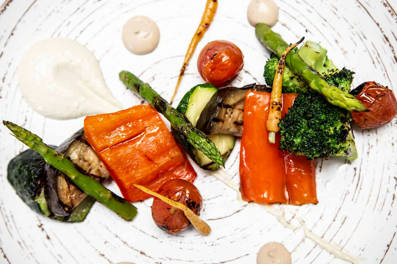 Grilled vegetables served at Tablao El Arenal, Seville.