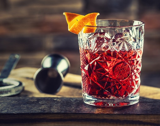 View of cocktail inside a bar at Pier 33