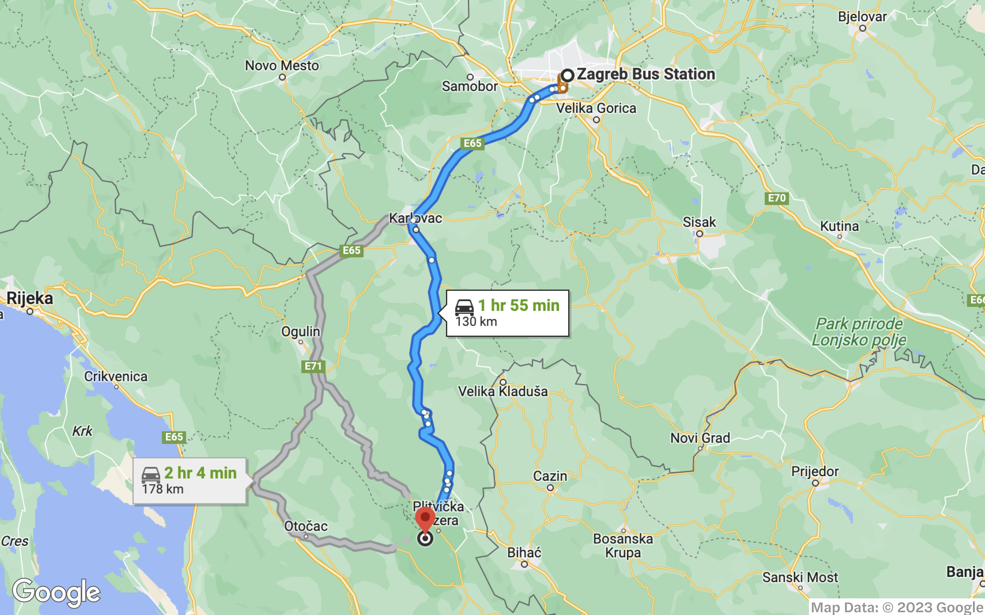 Reaching Plitvice Lakes National Park by Bus