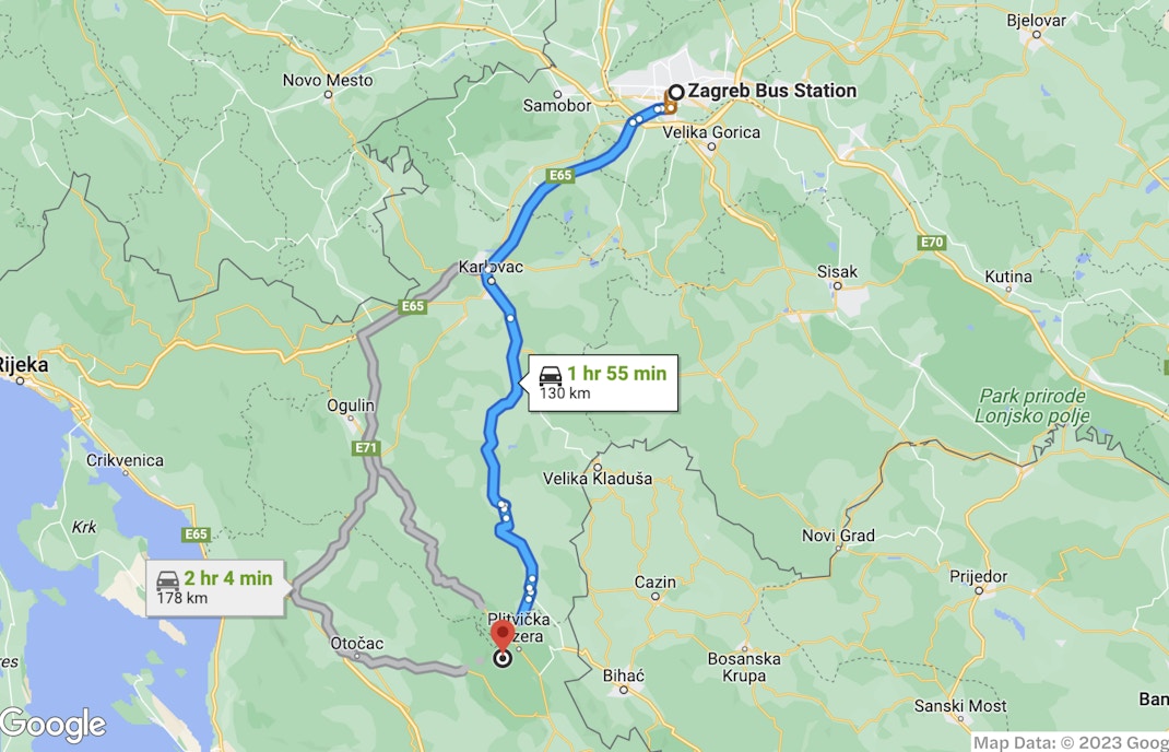Reaching Plitvice Lakes National Park by Bus