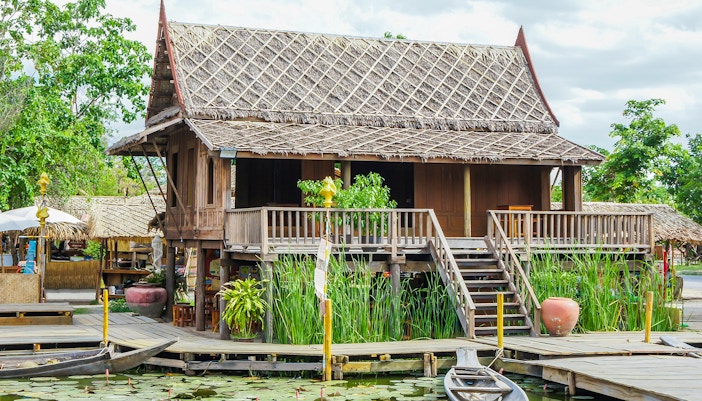 Thai style traditional wooden house