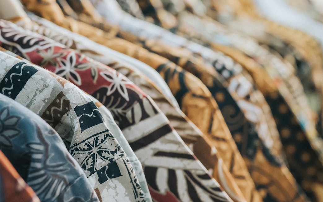 Traditional Batik fabrics on display during Batam Day Tour.