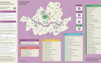 Seoul attractions map with museums, historical sites, and entertainment options for Discover Seoul Pass 72 hours.