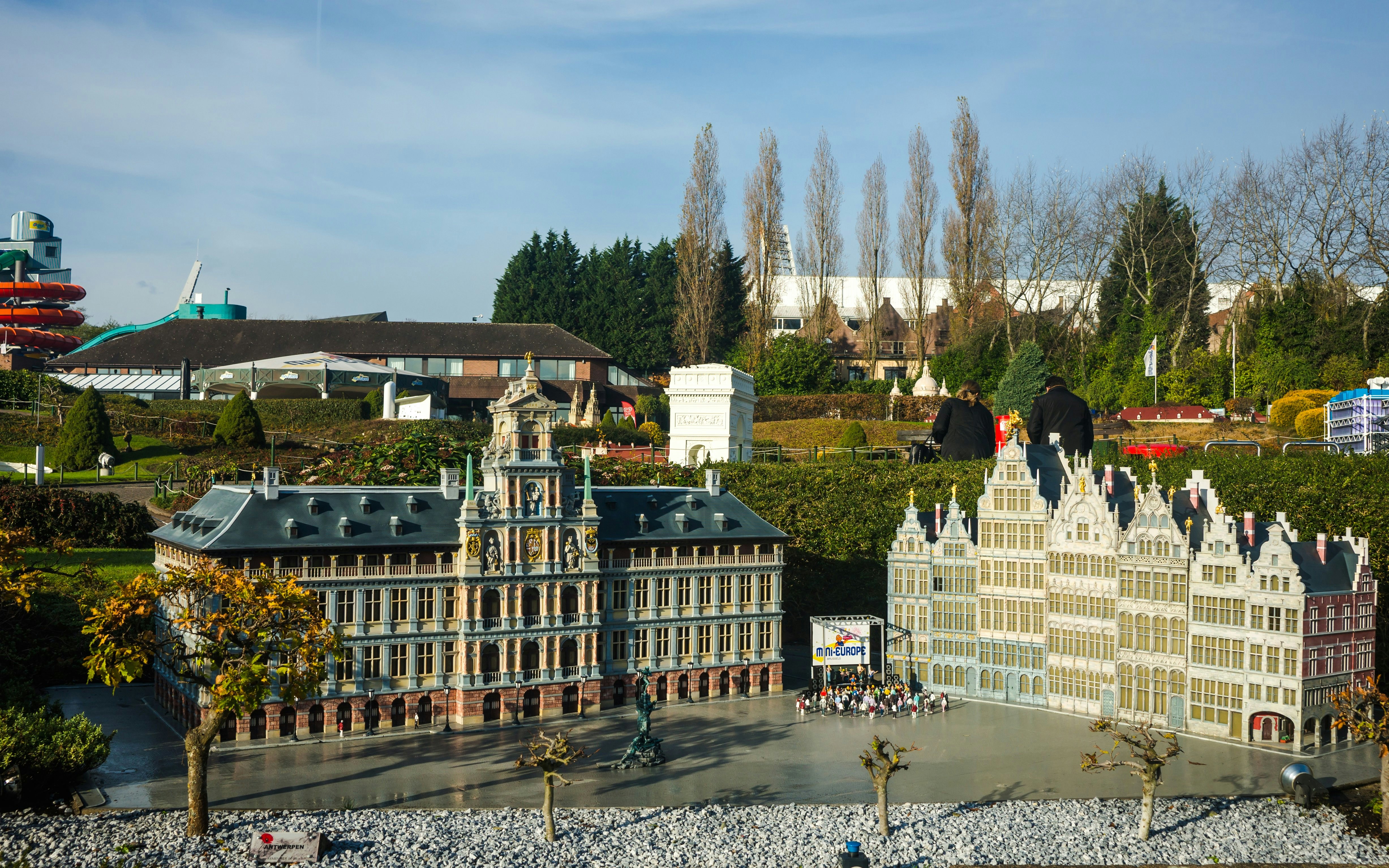 Miniature European palaces at Mini-Europe park in Brussels, Belgium.