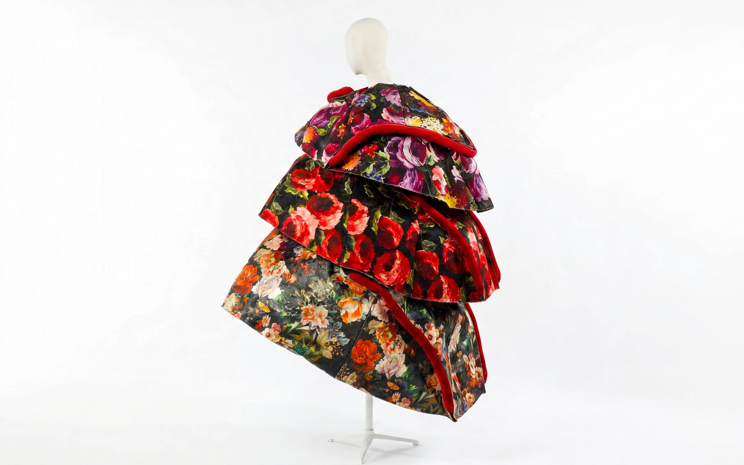 Floral motif dress on display at Palais Galliera, Paris.