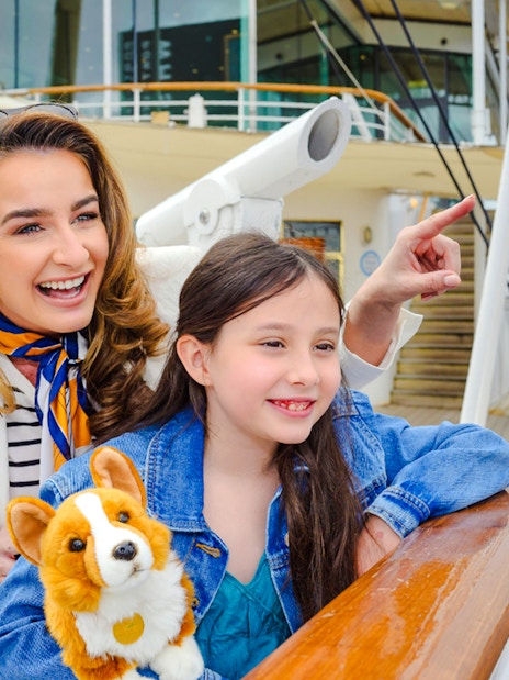 Guests enjoying the view on the deck of the Royal Yacht Britannia.