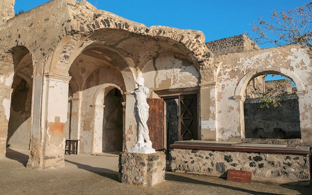 Sculpture in Baiae Castle's Archaeological Museum, Phlegraean Fields, Italy.