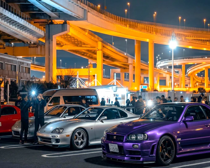 Daikoku PA Car Meeting Fast and Furious with Skyline 34