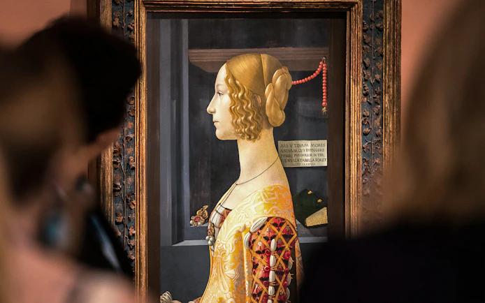 Painting of a woman in profile at Thyssen-Bornemisza Museum, Madrid.