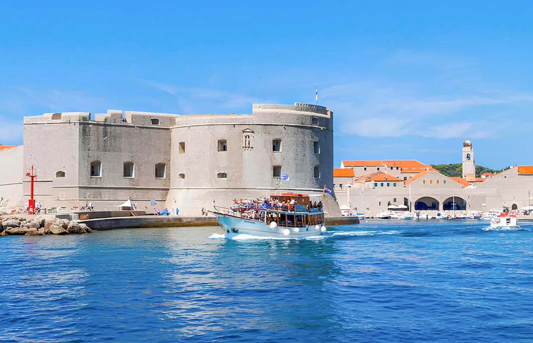St. John's Fort in Dubrovnik with a boat tour on the Adriatic Sea.