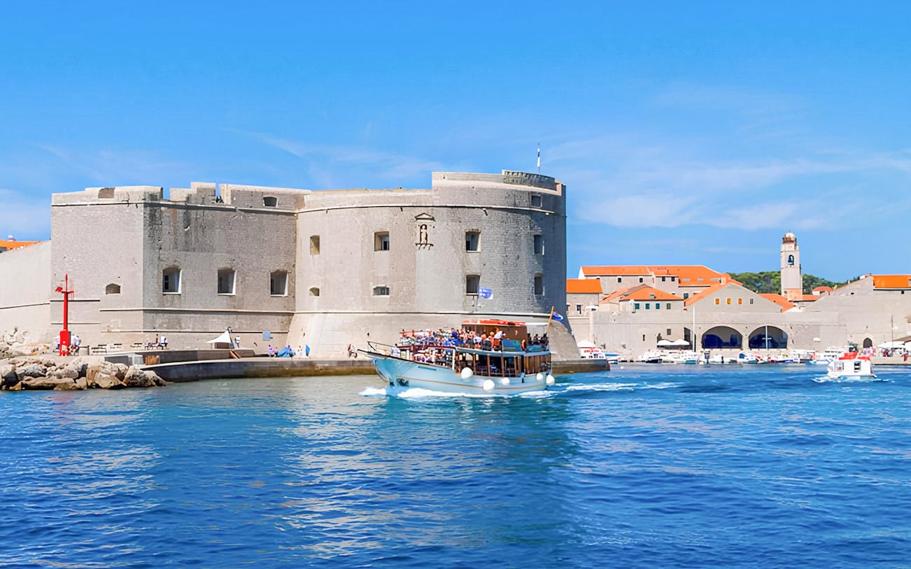 St. John's Fort in Dubrovnik with a boat tour on the Adriatic Sea.