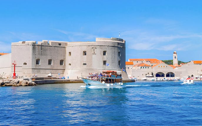 St. John's Fort in Dubrovnik with a boat tour on the Adriatic Sea.