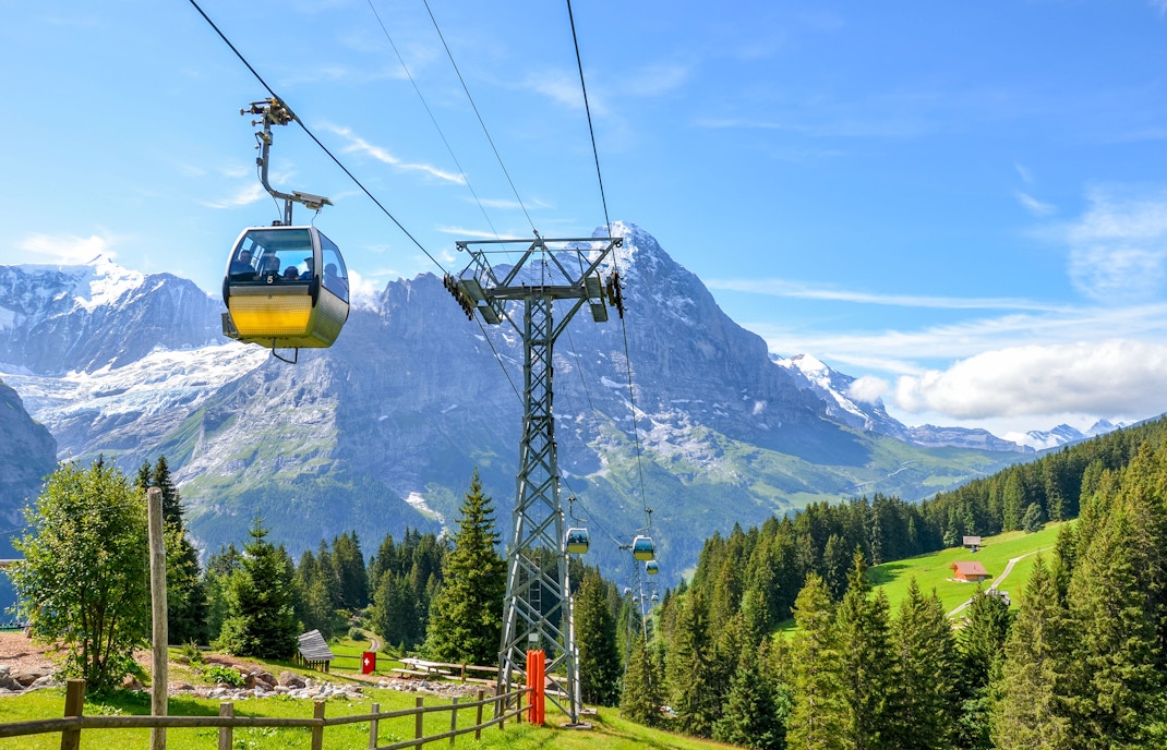 Cable car in the Swiss Alps