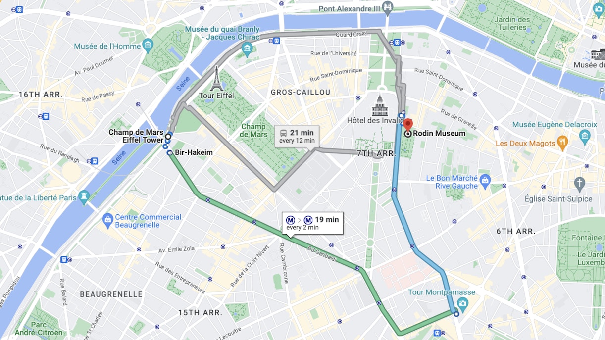 Getting to Musée Rodin Paris via Metro Map