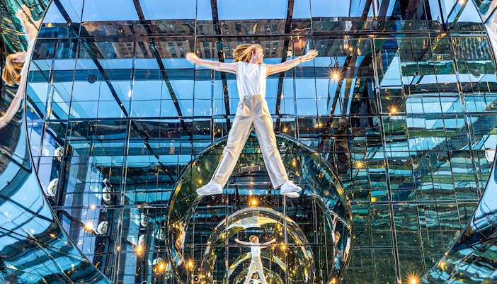 View of New York City skyline from the Summit One Vanderbilt Transcendence Portal, a unique feature of the Combo (Save 21%): 16722 + 29099 tour package