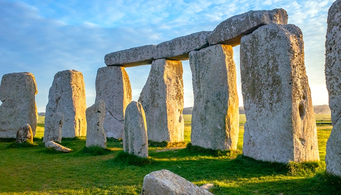 Stonehenge monument with standing stones in Salisbury, United Kingdom.