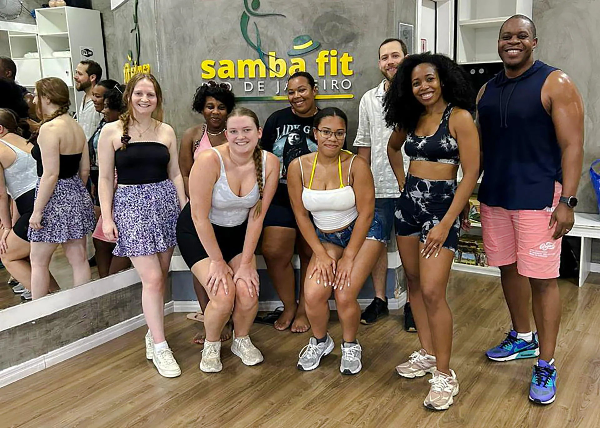 Participants in a samba class at Samba Fit studio, Rio de Janeiro.