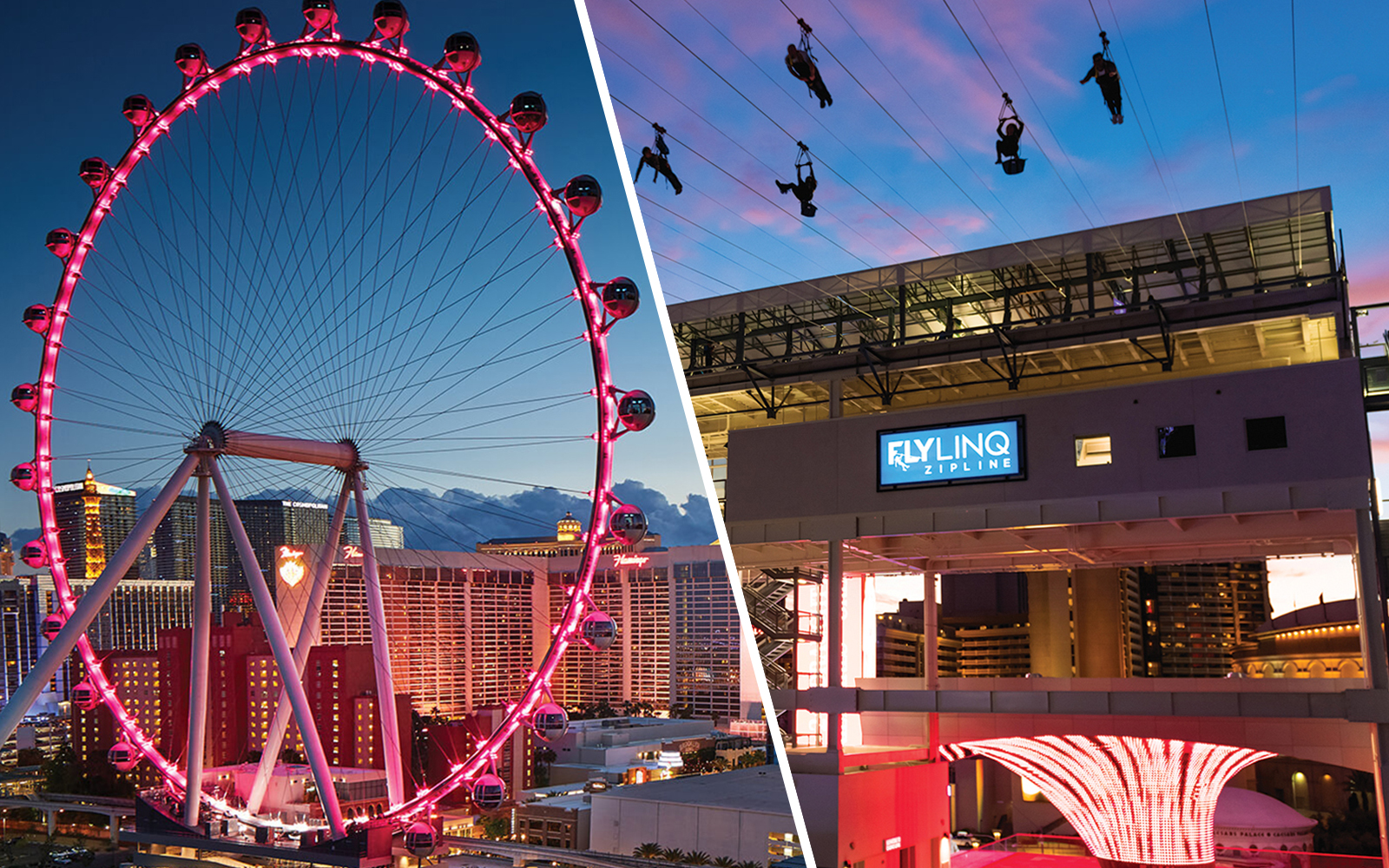 High Roller Vegas + Fly Linq Zipline + Torre Eiffel Las Vegas