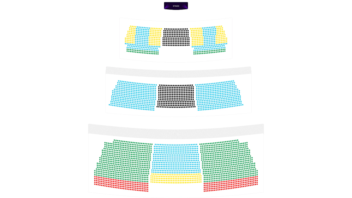 Seating chart for Sphere Las Vegas showing color-coded sections.