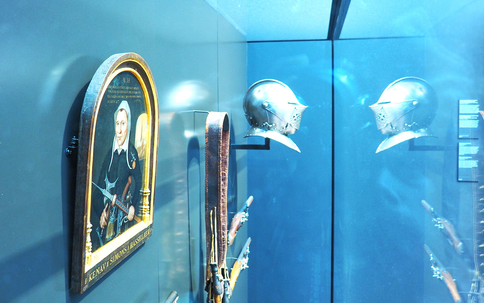 Portrait and armor display at Rijksmuseum, Amsterdam, during a private guided tour.