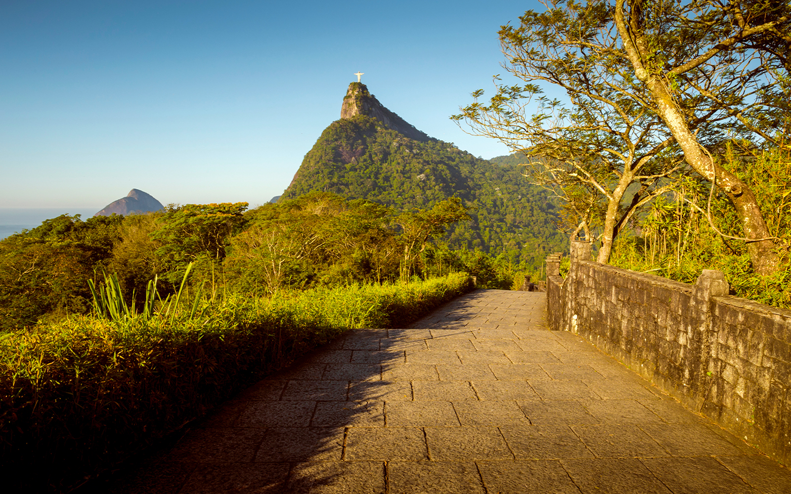 Pathway leading to Christ the Redeemer statue in Tijuca National Park, Brazil.