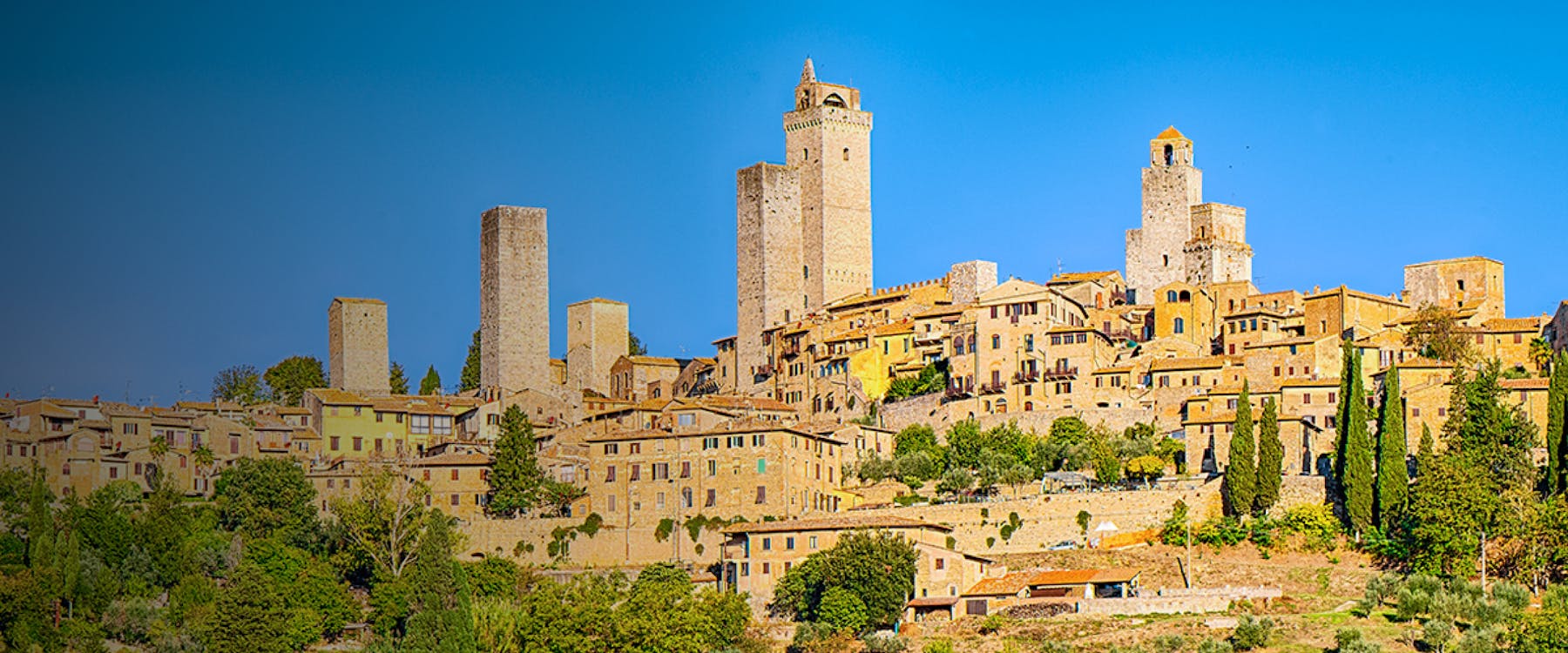 Medieval towers and buildings in San Gimignano, Italy.