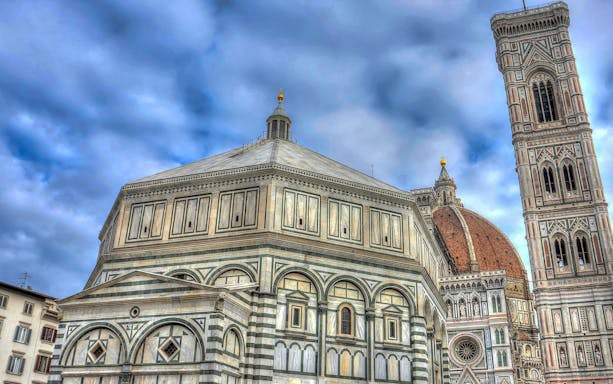 Baptistery and Giotto's Campanile at Piazza del Duomo, Florence, Italy.