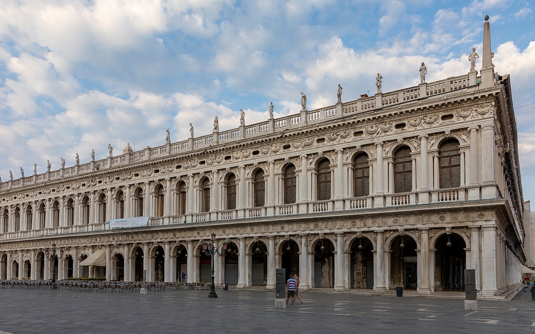Renaissance architecture of Biblioteca Marciana in Venice, part of the Venice City Pass attractions.
