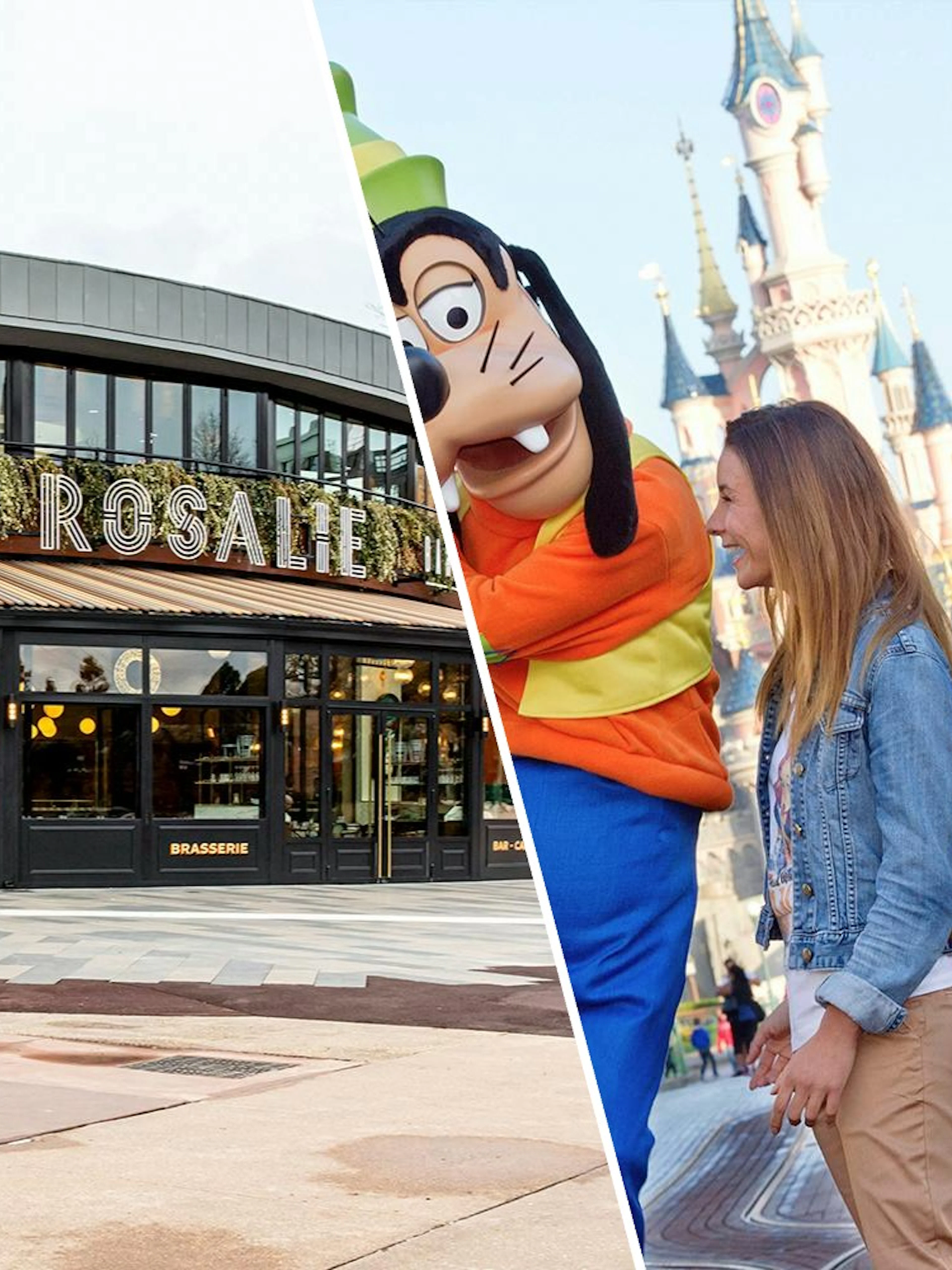 Breakfast at Brasserie Rosalie with Pluto and guests in Disneyland Paris.