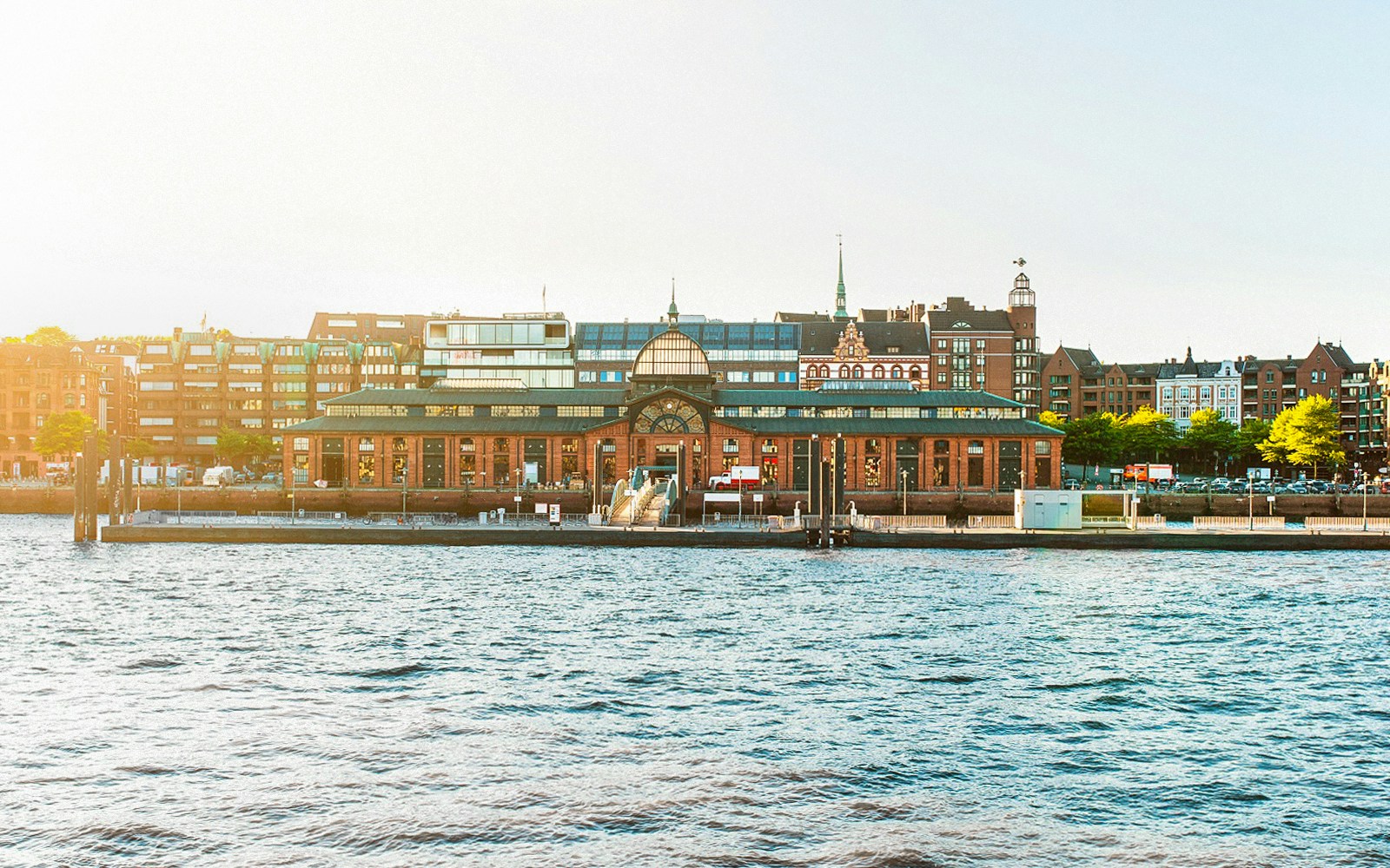 Port of hamburg and river Elbe