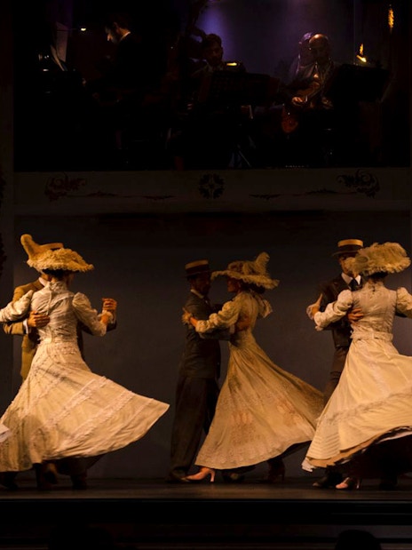 Dancers performing at Café de los Angelitos Tango Show in Buenos Aires.