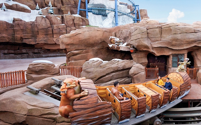 People enjoying a themed ride at Genting SkyWorld Outdoor Theme Park.