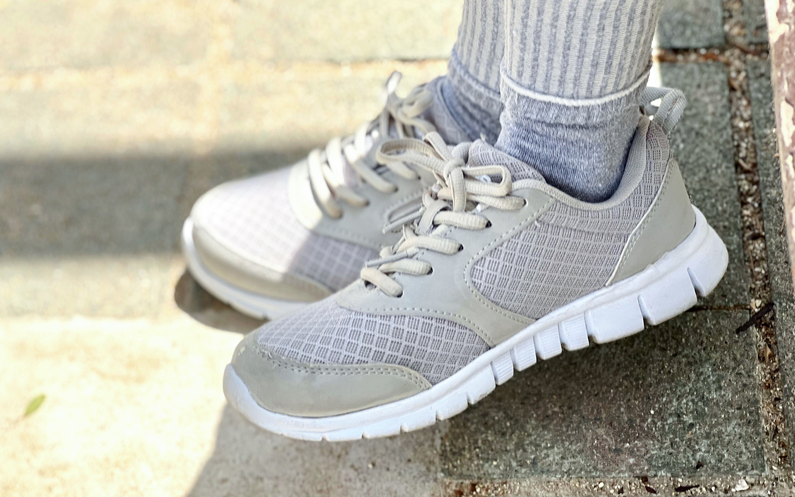 Man wearing comfortable sports shoes