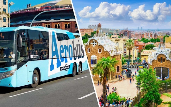 Combo: Aerobus One-Way Tickets Barcelona Airport + Park Güell Skip-the-Line Guided Tour