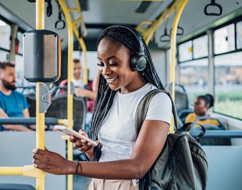 girl inside the bus