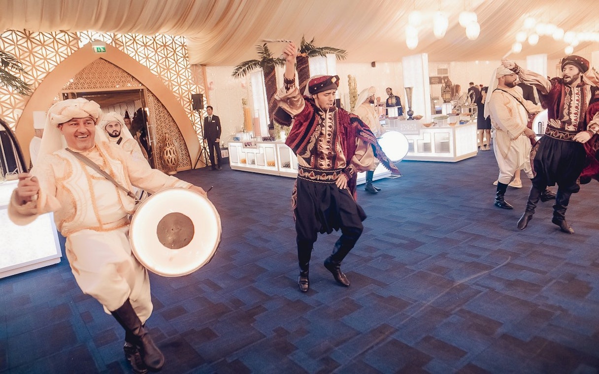 Dabke dance performance at Asateer tent, Atlantis, The Palm, Dubai.