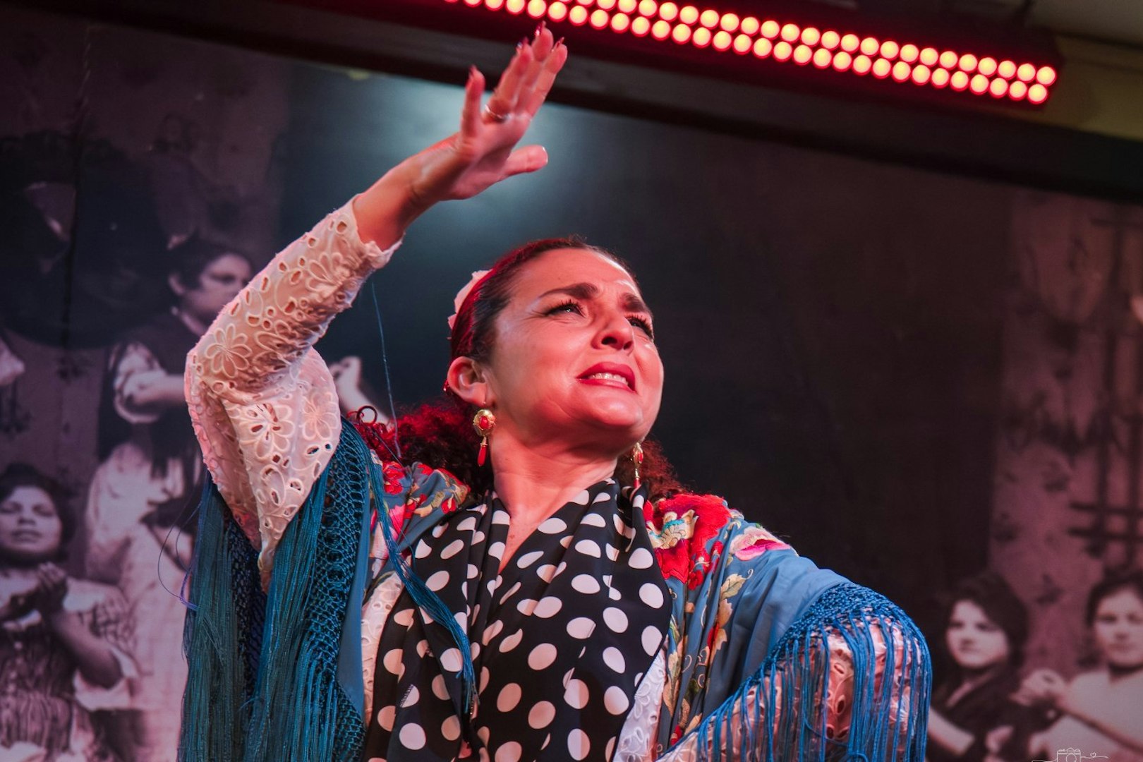 Flamenco dancer performing at Tablao La Cantaora, Seville.