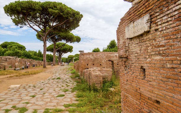 The main street of Decumanus Maximus, OStia ancient
