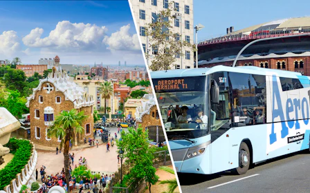 Combo: Park Güell Tickets with Audio Guide + Aerobus Transfers from Barcelona Airport to/from Plaça Catalunya