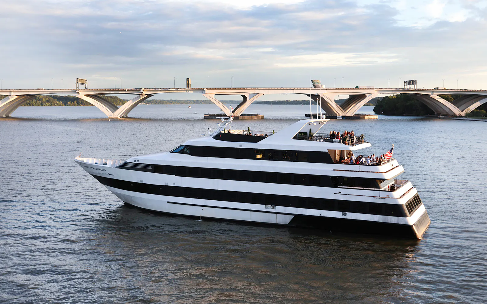 Cruise ship on the Potomac River during a brunch cruise in Washington DC.