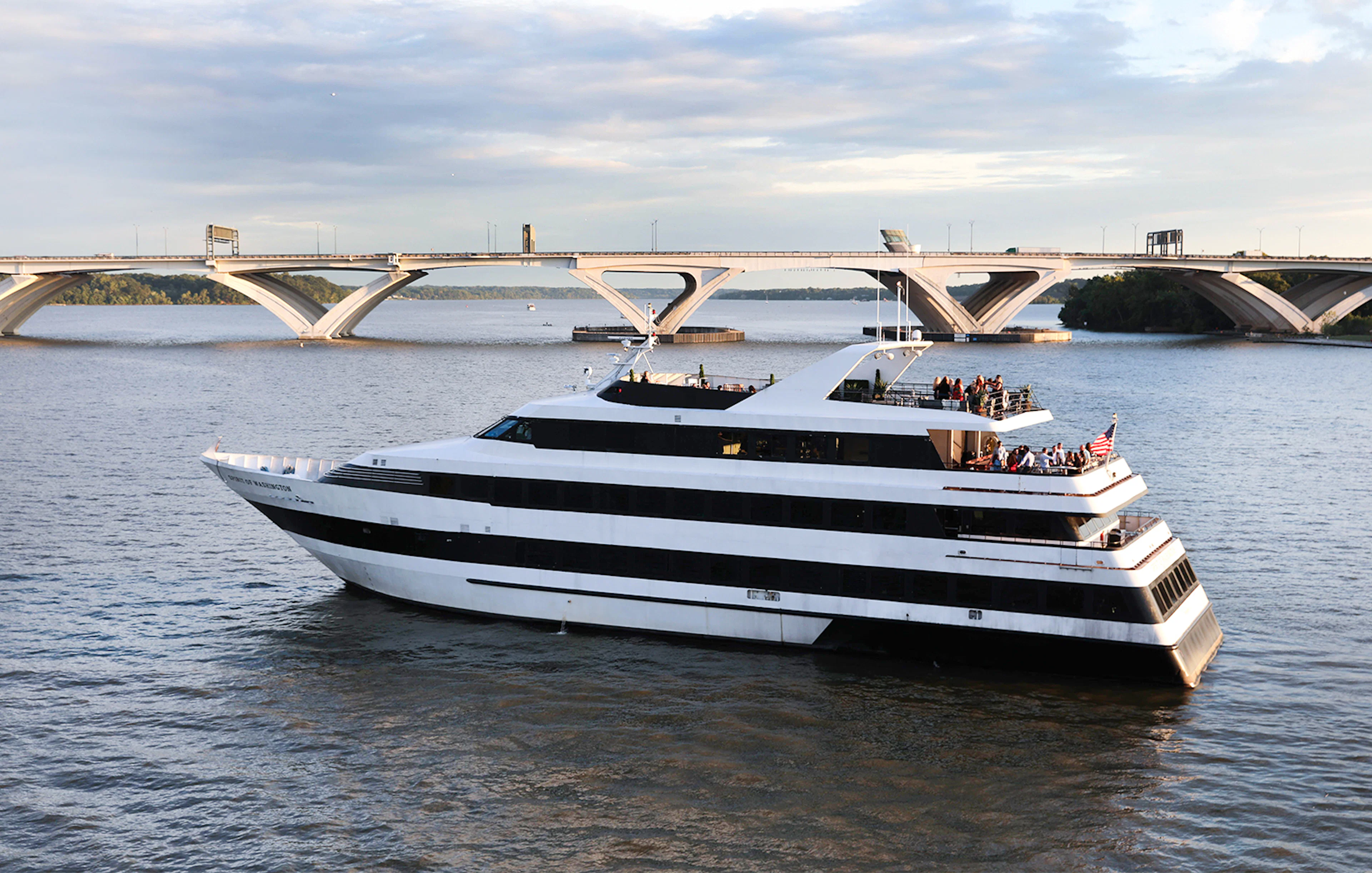Cruise ship on the Potomac River during a brunch cruise in Washington DC.